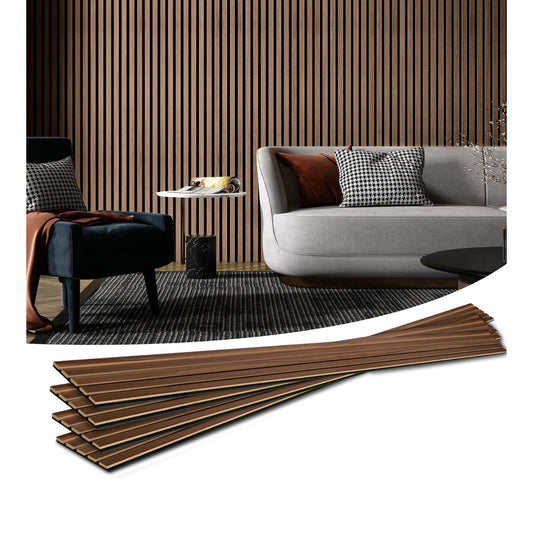 Art3d 4-Piece Wood Slat Acoustic Panels for Stylish Decor and Noise Reduction, 3D Textured