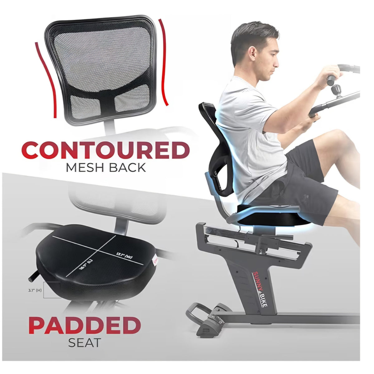 Sunny Health & Fitness Elite Recumbent Cross Trainer & Elliptical Machine with Arm Exercisers