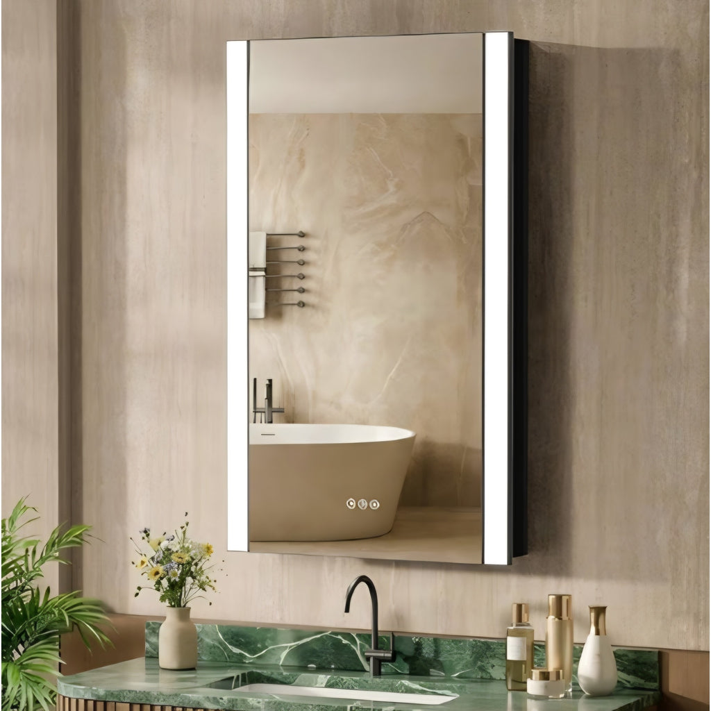 24x32 Inch Medicine Cabinet with Lights, Modern Bathroom Lighted Medicine Cabinet with Mirror,