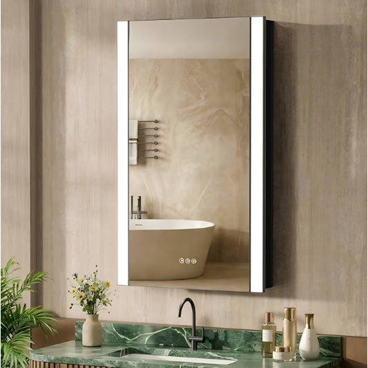24x32 Inch Medicine Cabinet with Lights, Modern Bathroom Lighted Medicine Cabinet with Mirror,