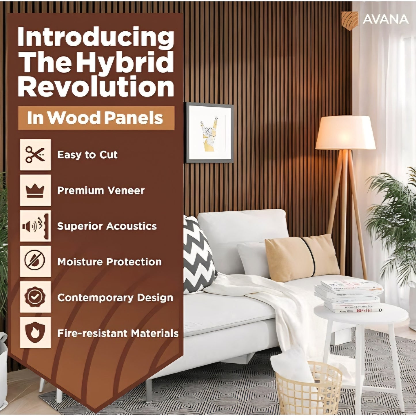 Acoustic Wood Wall Panels Rustic Walnut – 93.2x11.25 Inch Panels Fits 94x12 Layout