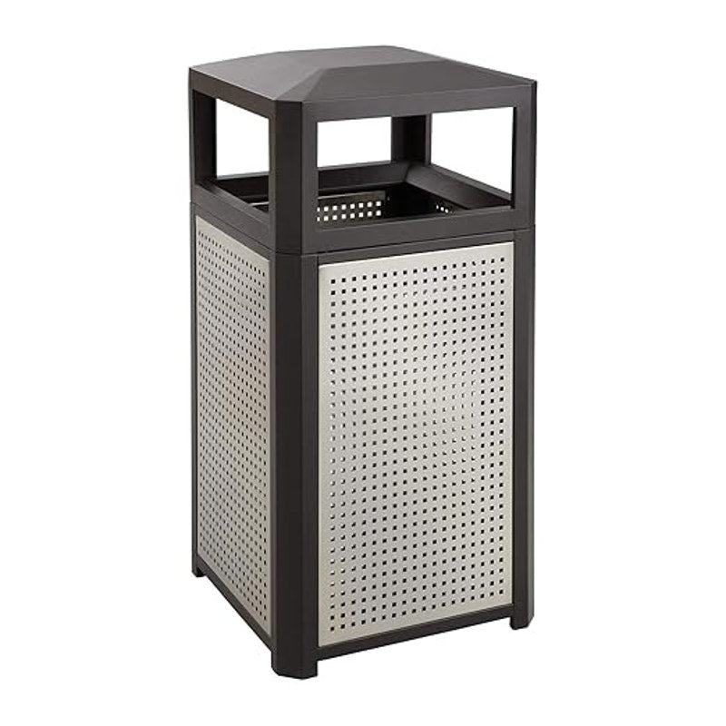Safco Evos Steel Trash Can,38 Gallons,Indoor and Outdoor Use,Commercial Garbage CanwithPlasticLiner