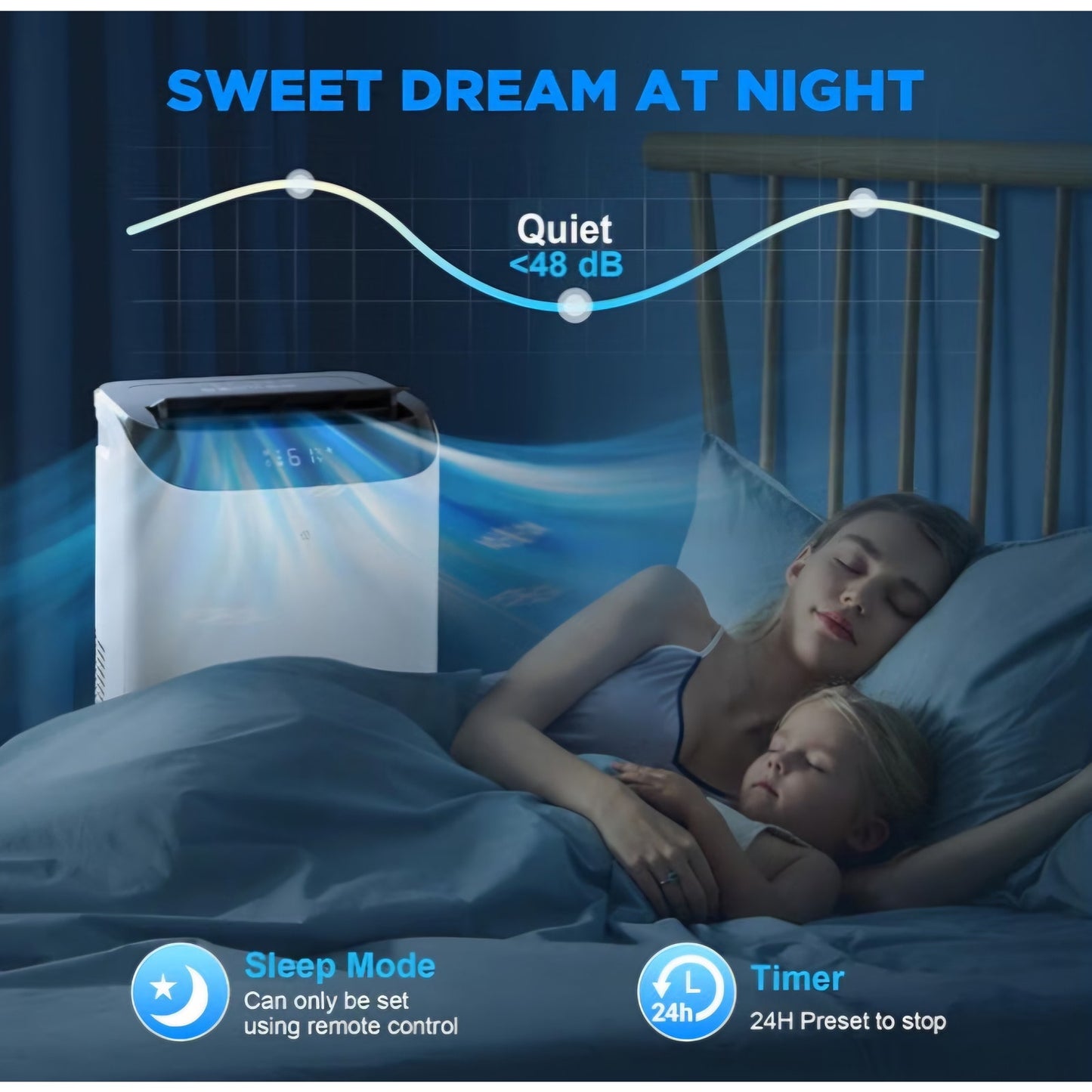 14000 BTU Portable Air Conditioners with Remote Control, 3-in-1 AC Unit with Fan & Dehumidifier