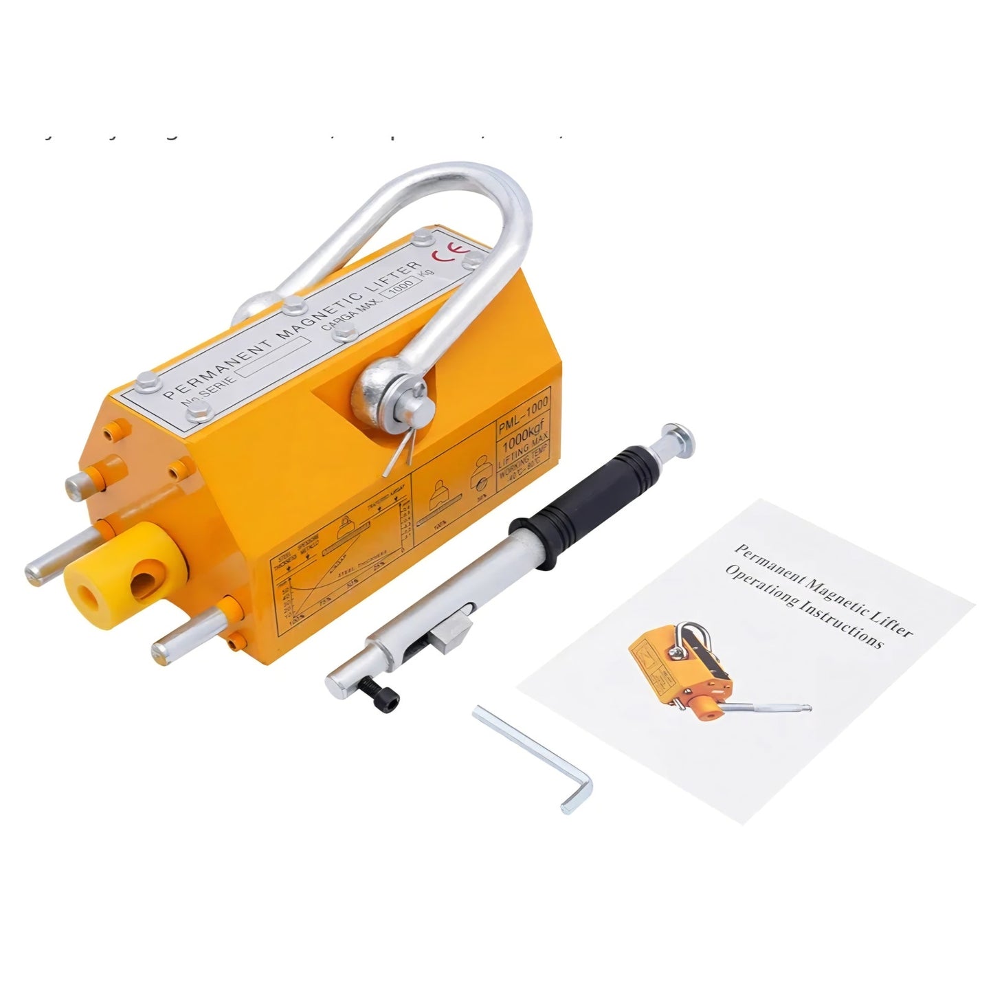 Magnetic Lifter, 2200lbs/1000kg Pulling Capacity, Steel, Neodymium, Lifting Magnet with Release,