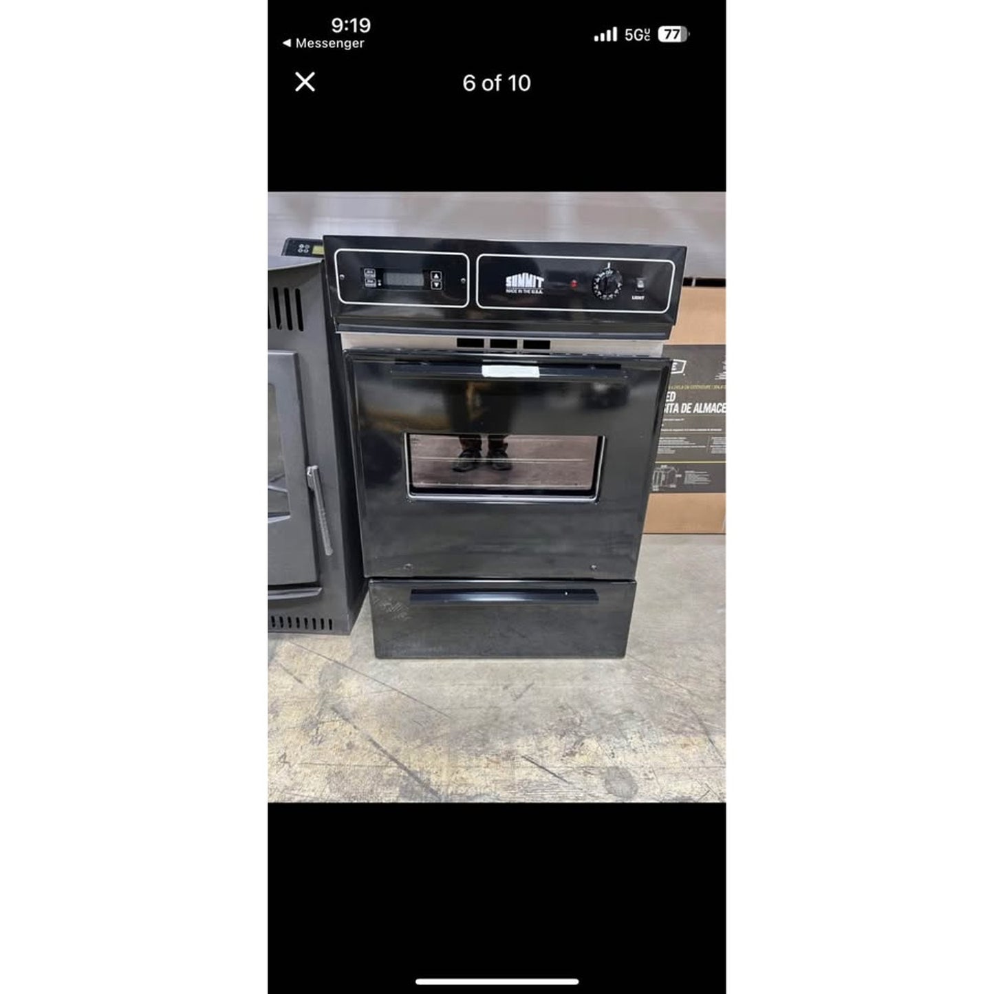 Summit Appliance 24 in. Single Gas Wall Oven in Black