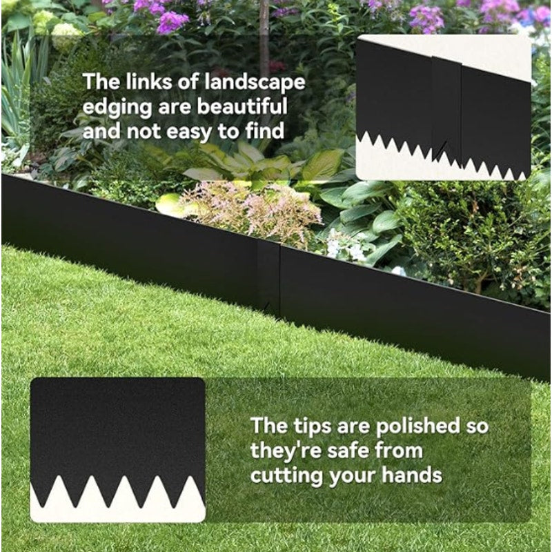 Landscape Edging Kit, 6PCS 40" L x 12.5" H Galvanized Bendable Metal Garden Edging for Lawn Yard
