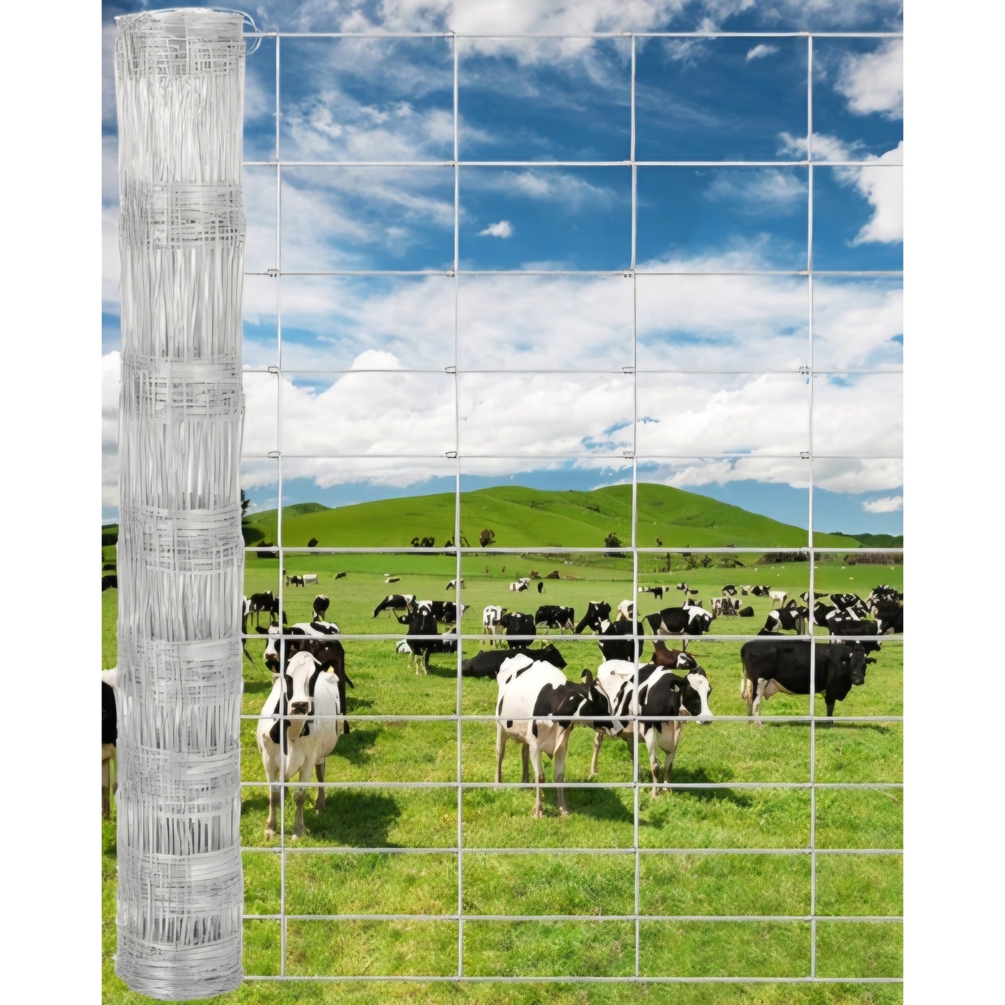 6Ft x 328Ft Galvanized Wire Fencing for Cattle Farm - Heavy Duty Livestock Fence for Large Animals