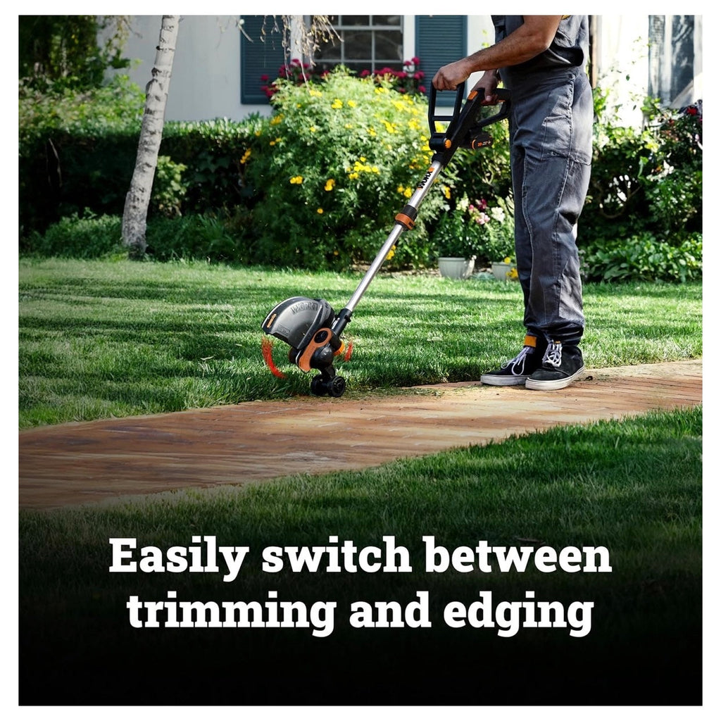 WORX 20V 12" 2-in-1 Cordless String Trimmer & Electric Lawn Edger, WG163