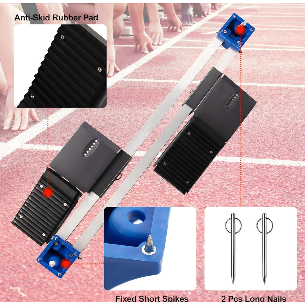 Set of 6, Multi-Function Starting Block 6 Angle Pedals Adjustable Sprinter Starting Block Track