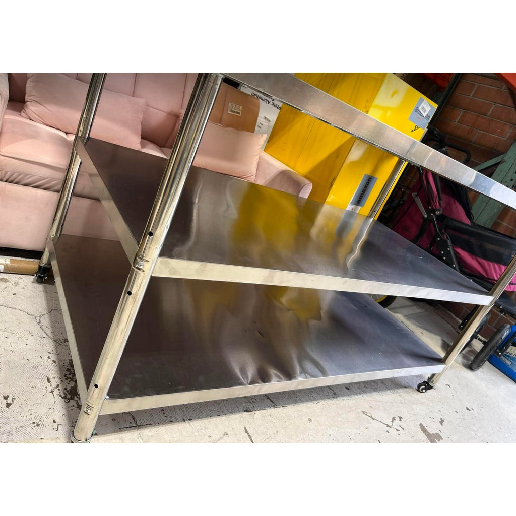 Stainless Steel Table with Wheels for Food Preparation and Work, (60" Lx32 Wx34 H)
