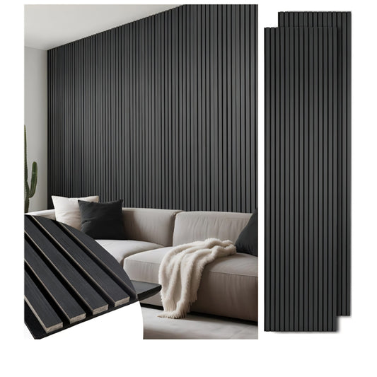 Wood Slat Wall Panels 2 Pack 106" x 23.6", Acoustic Wooden Panel for Wall,