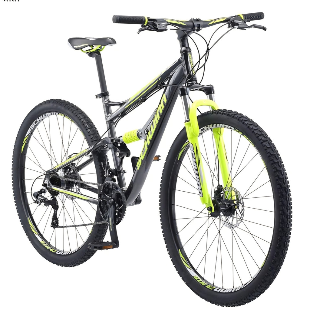 Traxion Mountain Bike for Adult Men Women, 29-Inch Wheels, Full Suspension, 24-Speed Shimano