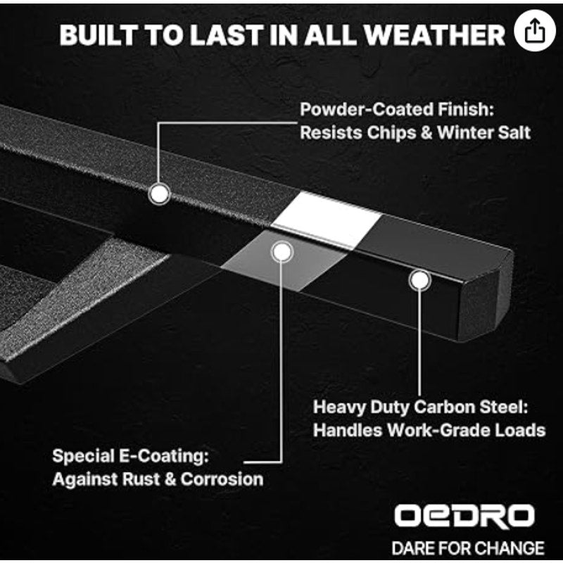 OEDRO Running Boards Compatible for 2022-2026 Toyota Tundra CrewMax Cab | 4.7 InchesDrop Side Steps