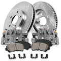 BRAKE PARTS Front Replacement Calipers and Drilled Slotted 1998 - 2002 Chevy Prizm Toyota Corolla