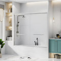 Bathtub Shower Doors, 57-60'' W x 57'' H, Semi-Frameless Double Sliding Tub Shower Door, 1/4 Inch