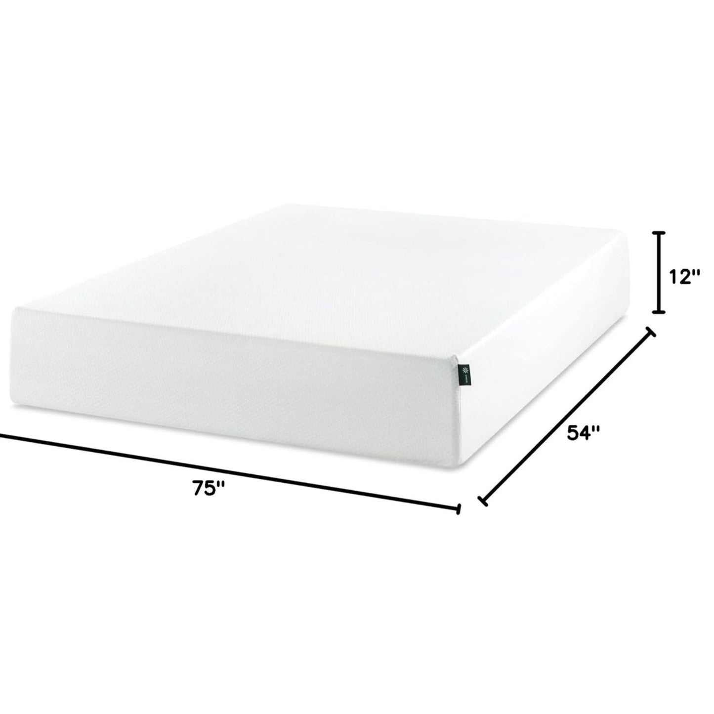 ZINUS 12 Inch Green Tea Memory Foam Mattress [New Version], Full, Fiberglass free, Medium Firm Feel
