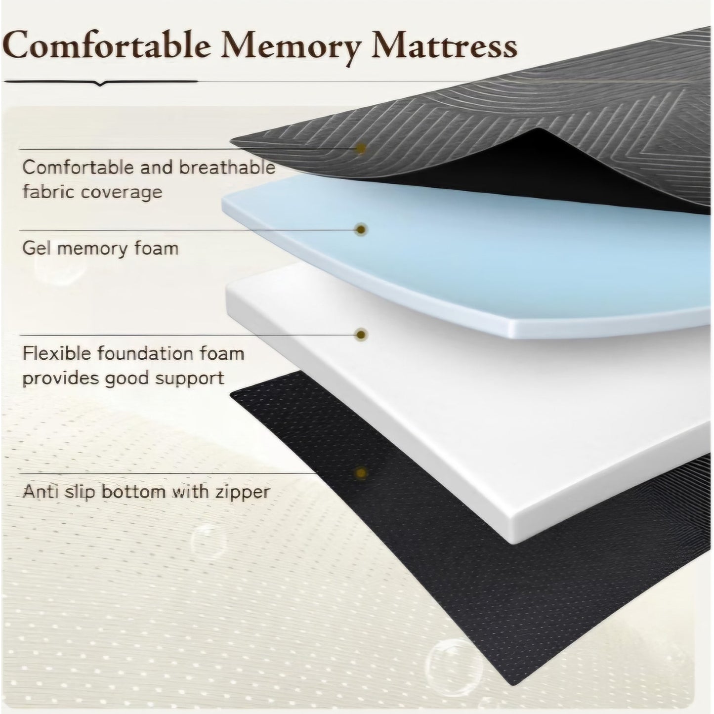 GEMBED Tri Folding Mattress Full Size - 4 Inch Foldable Floor Sofa Bed Memory Foam Tri-fold Handle