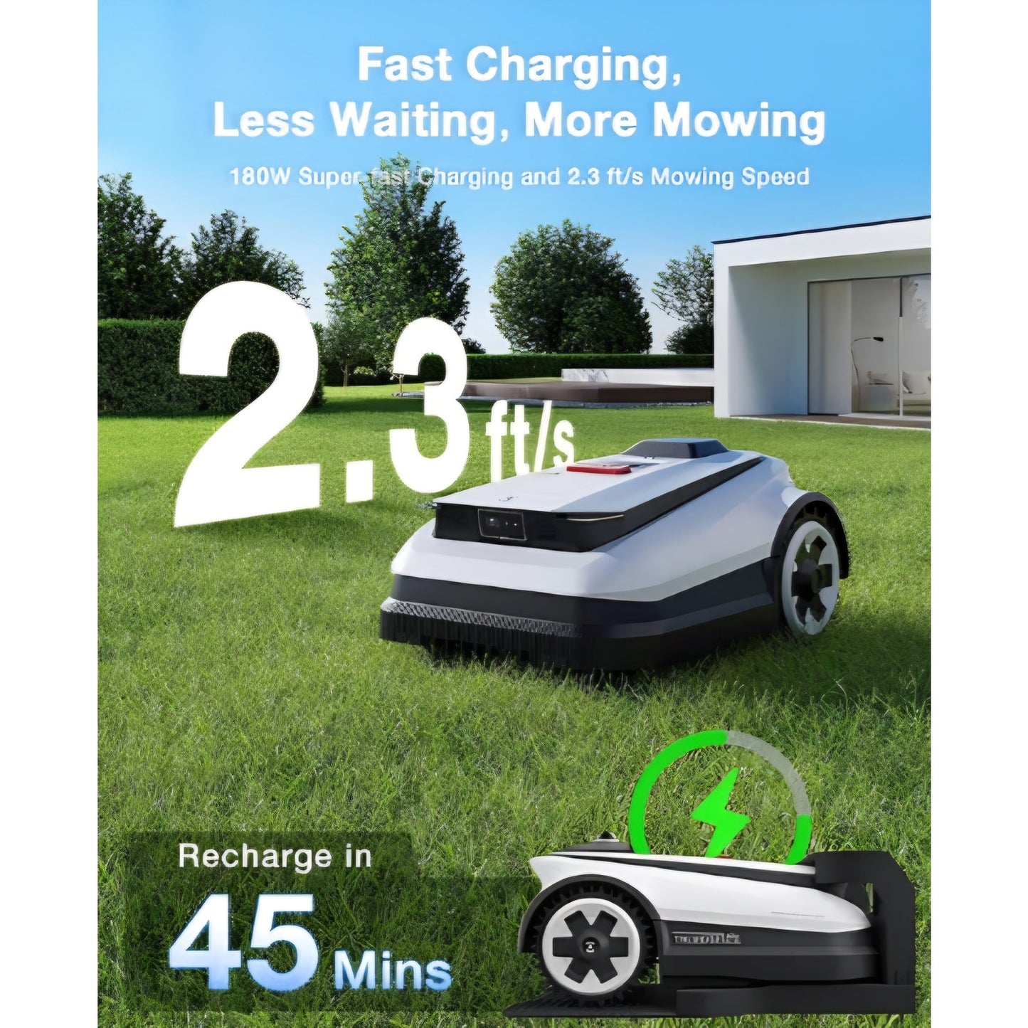 ECOVACS Goat A2500 RTK Robot Lawn Mower, Lidar-Enhanced RTK+Vision Navigation, Auto-Mapping