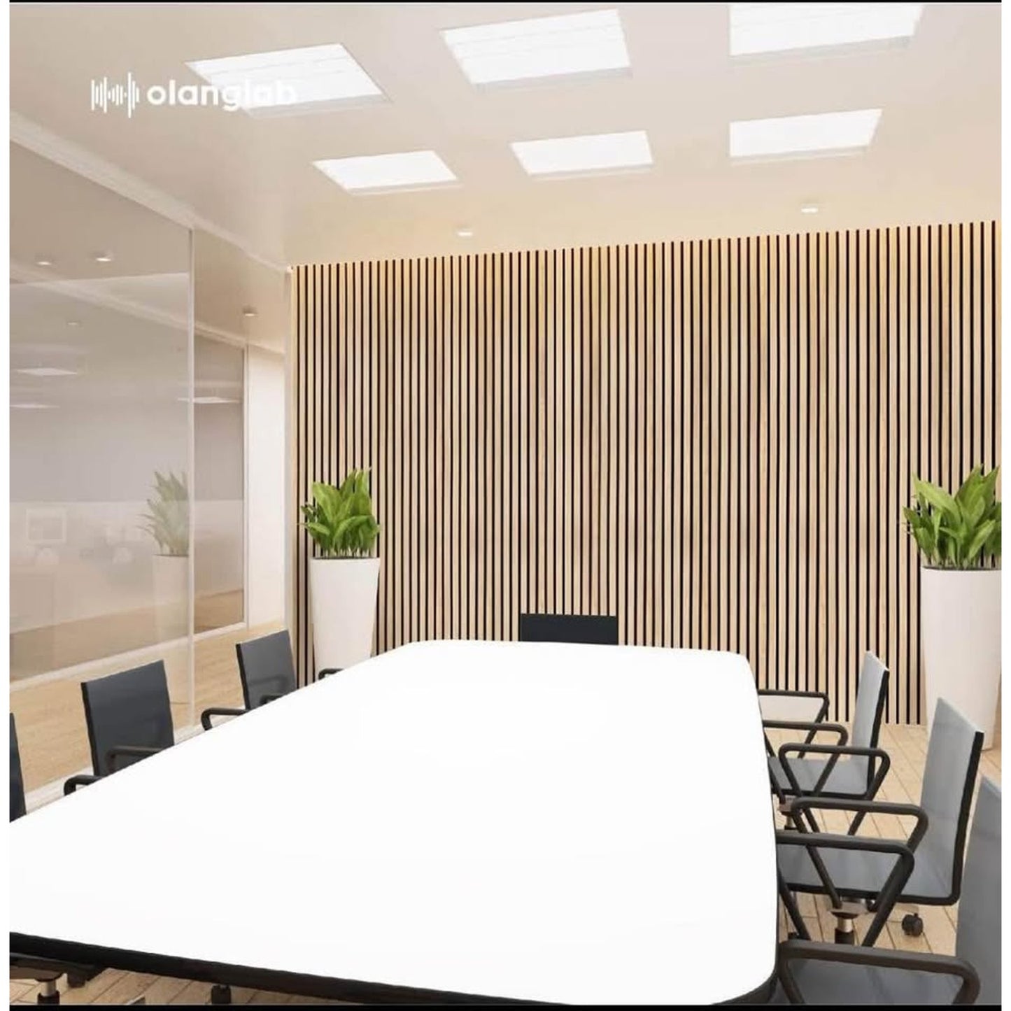 $100 obo Olanglab Wood Slat Wall Panels, Wooden Acoustic Wall Panels, 94.5"x12.6" Each 3D Wall Panel