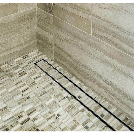 Neodrain 60-Inch Linear Shower Drain with Tile Insert Grate,Brushed 304 Stainless Steel Rectangle