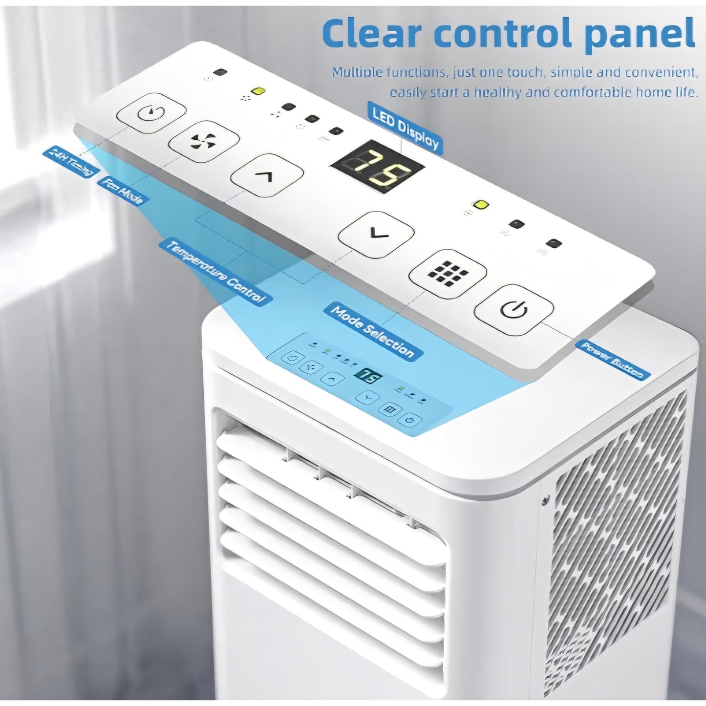 Antarctic Star 3-in-1 Portable Air Conditioners, 8000 BTU Portable AC Unit, Cools up to 350 Sq.Ft