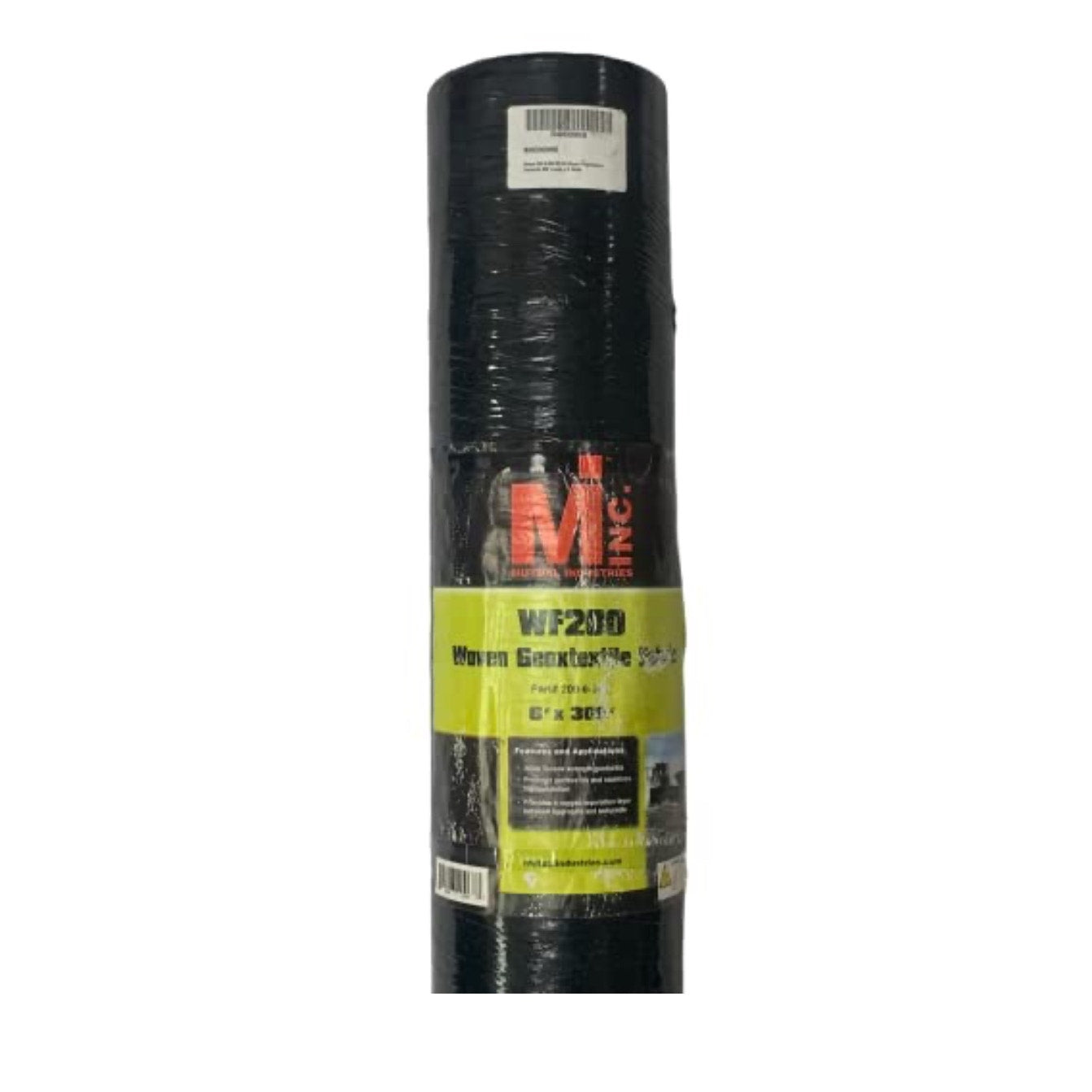 Mutual WF200 Polyethylene Woven Geotextile Fabric, 300' Length x 6' Width, Black