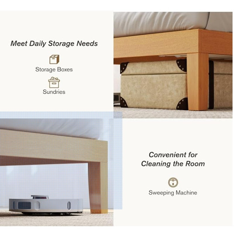 OLIXIS King Size Bed Frame, Platform Bed Frame, Underbed Storage | King Size Bed Frame