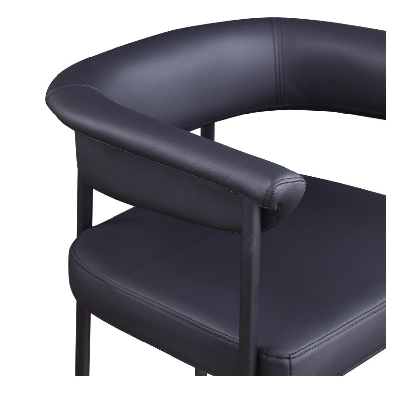 Set of 2 Counter Stool, Soft Vegan Leather Meridian Furniture 428Black-C Malin Collection Modern