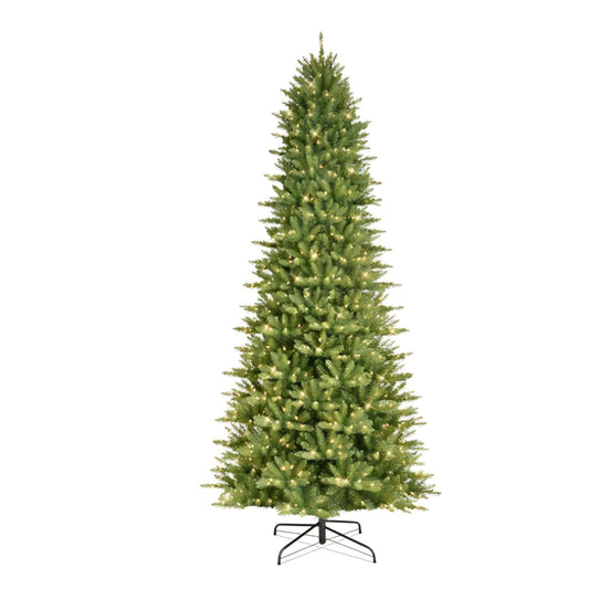 Puleo International 10ft Pre-Lit Slim Fraser Christmas Tree with 900 Clear Lights