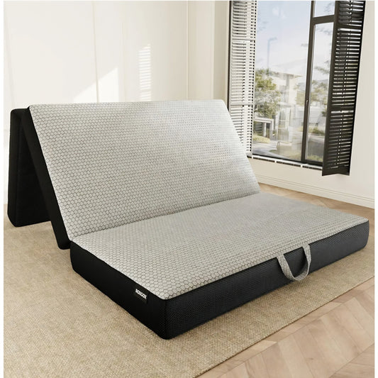 Full mattress, Memory Foam Trifold Mattress - Full Portable Floor Bed 6 Inch, Foldable Mat with Washable Cover,