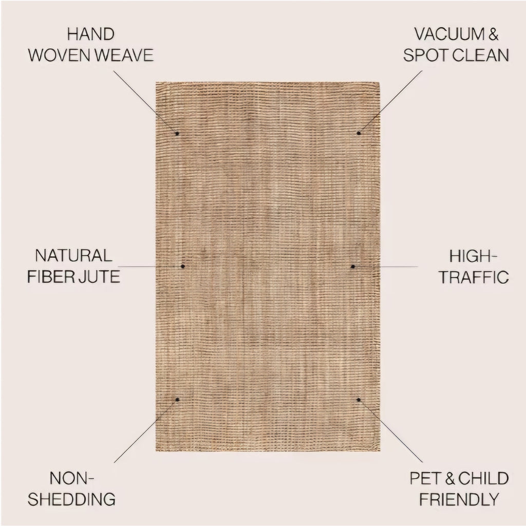 JONATHAN Y Pata Hand Woven Chunky Jute Natural 7x7 Square Indoor Area Rug, Bohemian, Rustic