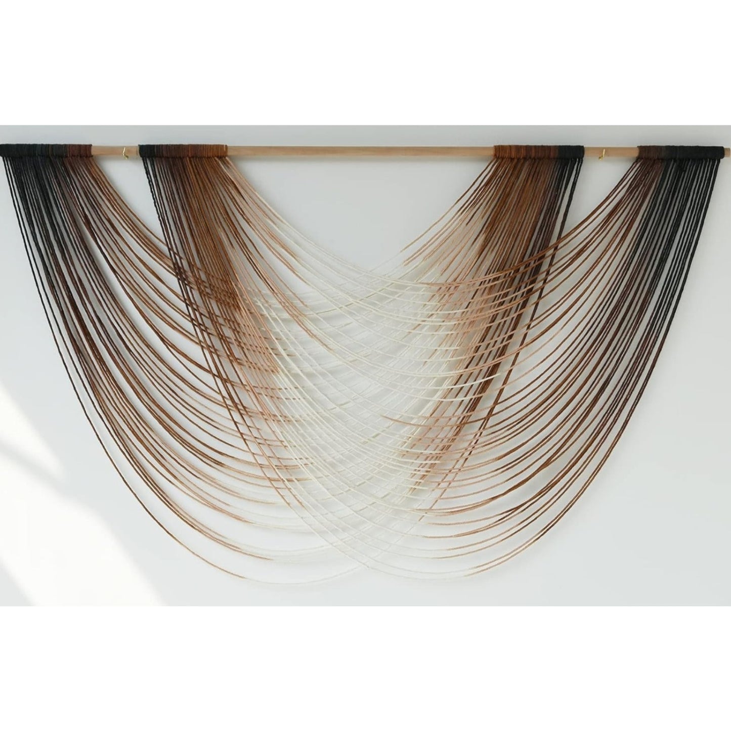 Flber Macrame Wall Hanging Dip Dye Brown Boho Wall Decor Yarn Tapestry Modern Living Room Bedroom