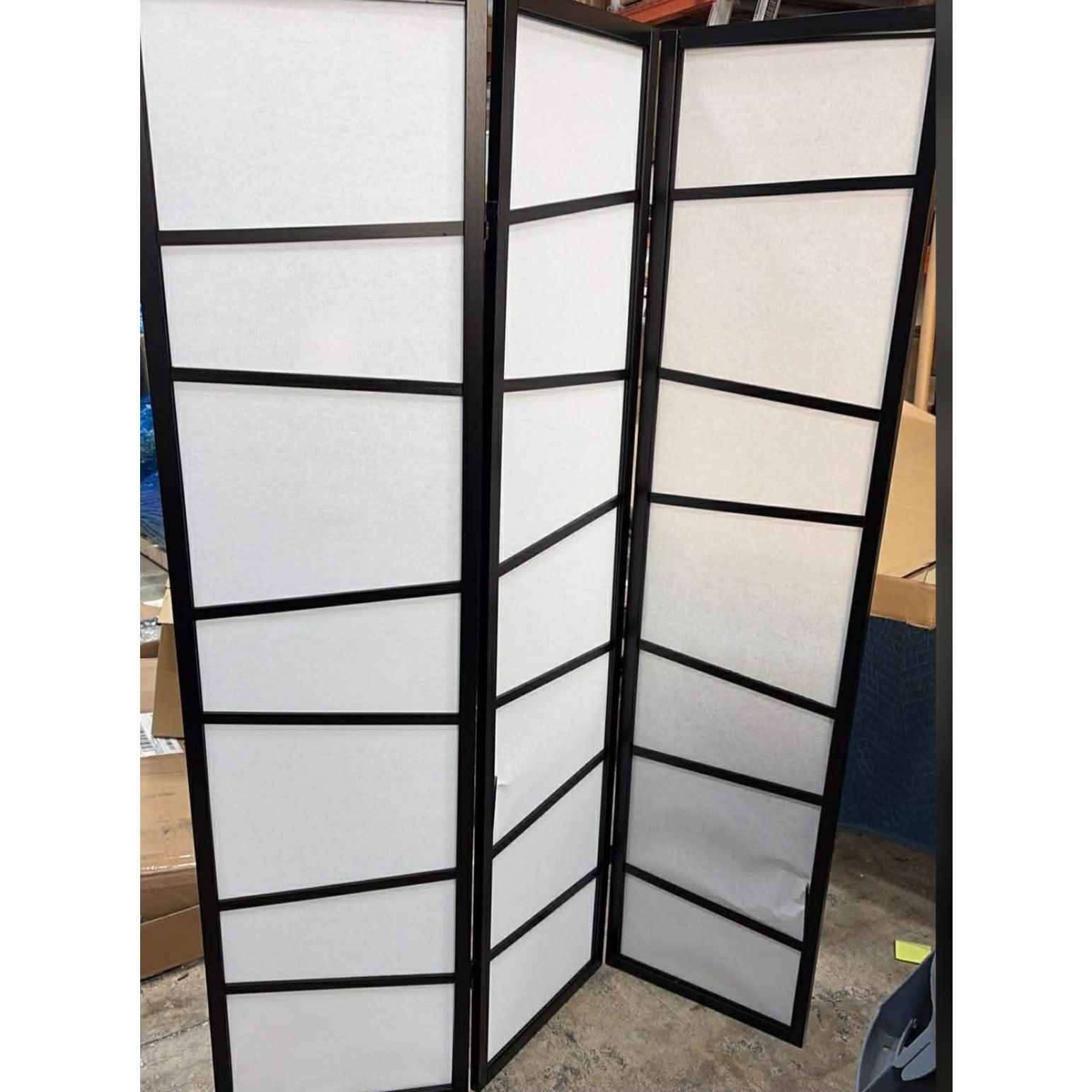Roundhill Furniture 3-Panel Screen Room Divider, Black