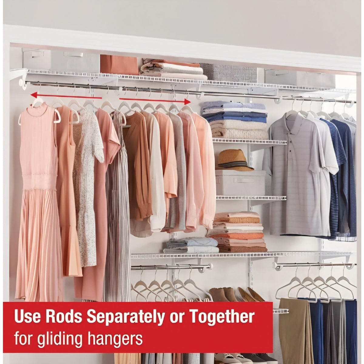 Rubbermaid Configurations Deluxe Custom Closet Kit 4-8Ft. Adjustable Metal Wire