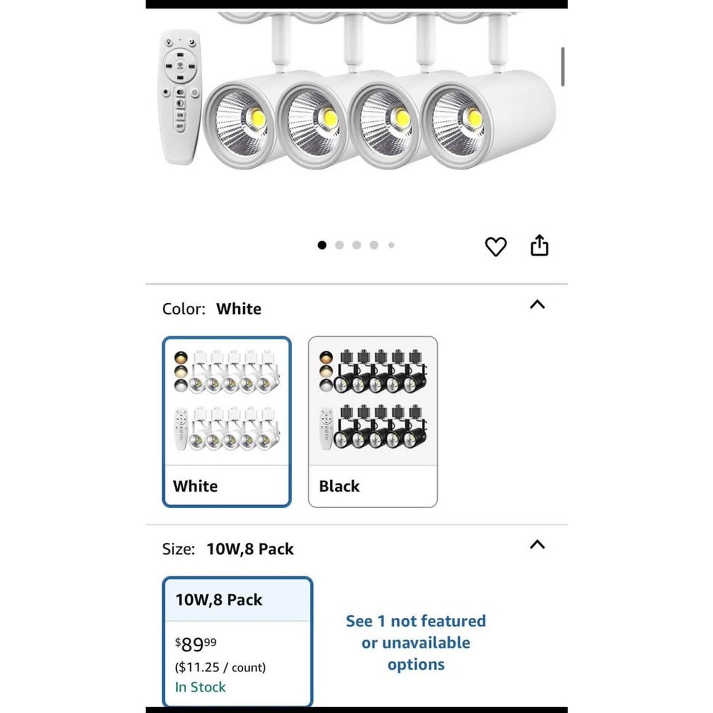 10W H Type Track Lighting Heads Can fine Control 2700K-6500K Stepless Dimming Led Track Lighting Fix