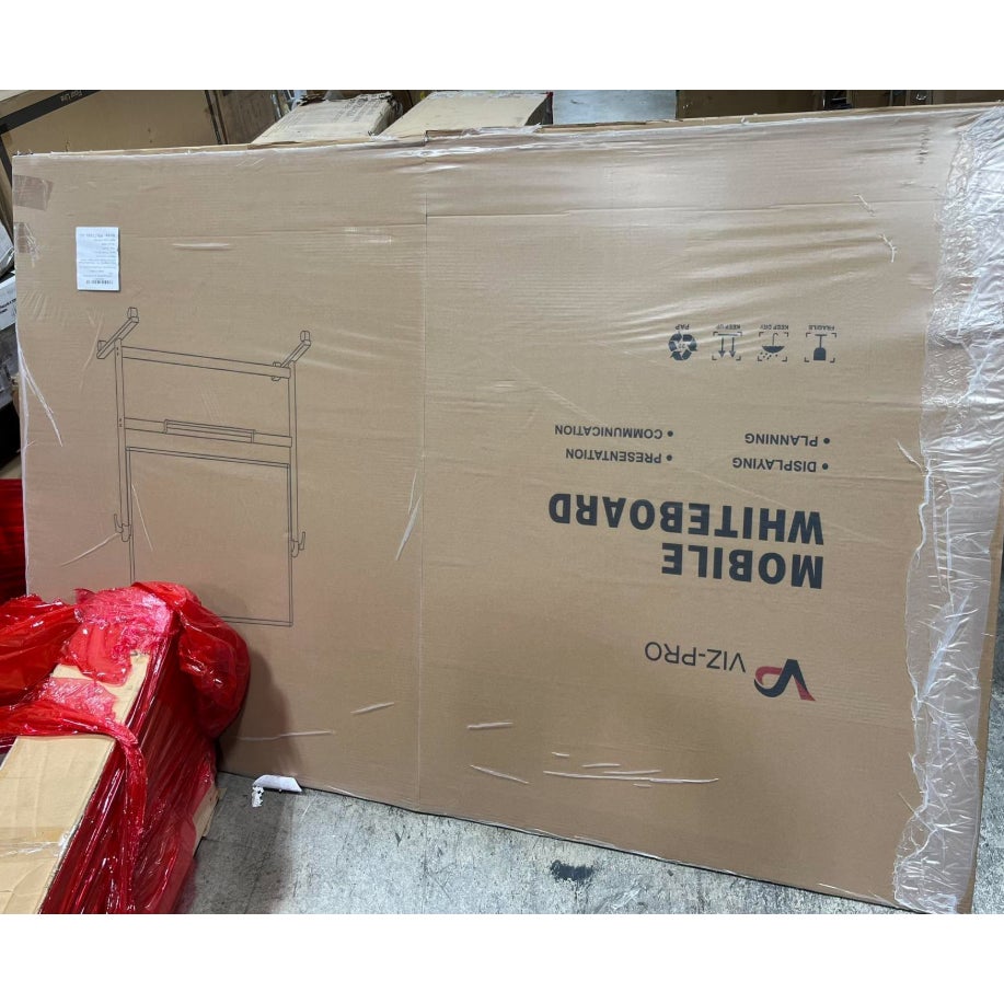 VIZ-PRO Double-Sided Magnetic Mobile Whiteboard, 72" x 48"