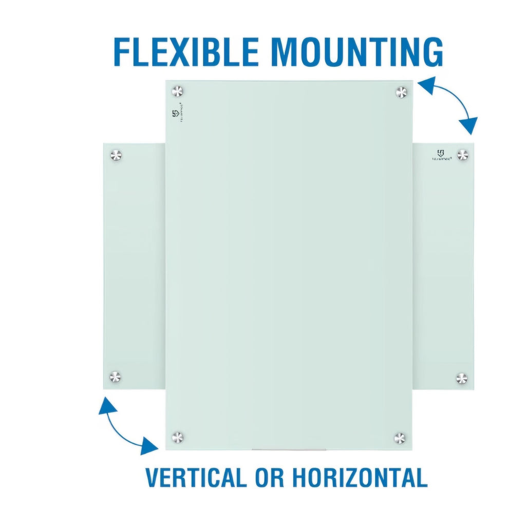 Glass Dry-Erase Board - 48 x 32 Inches Wall Mounted Glass Magnetic Whiteboard