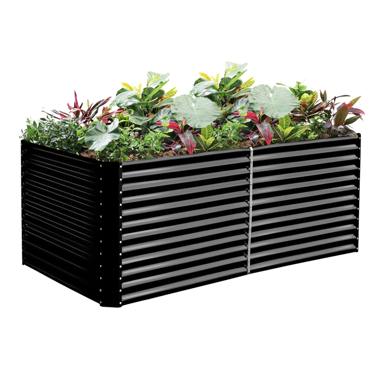 Land Guard 8x4x3ft Rectangular Galvanized Raised Garden Beds, Large-Capacity Metal Planter Box