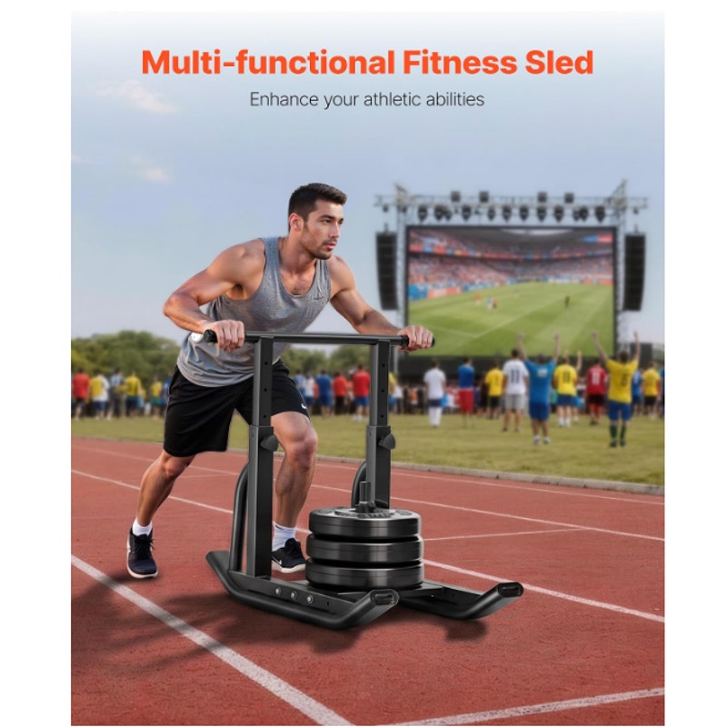 VEVOR Weight Sled,Workout Sled for Push-Pull Running & Strength Training Compatible 1/2 in Weight