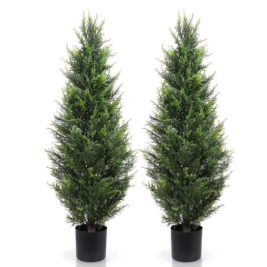Artificial Cedar Topiary Trees 3ft Fake Cypress Trees Faux Cedar Topiary Evergreen Potted Plants