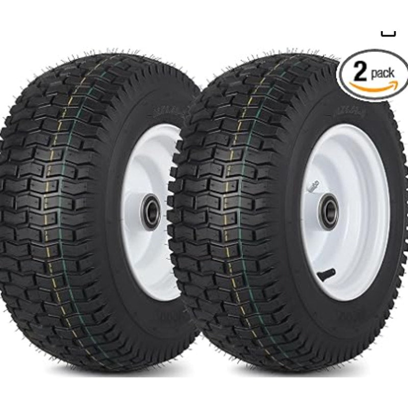 GICOOL 16x6.50-8 Tubeless Tire and Wheel, 【1" Bearing, 4" Centered Hub】,16x6.5-8" Lawn Mower Tires