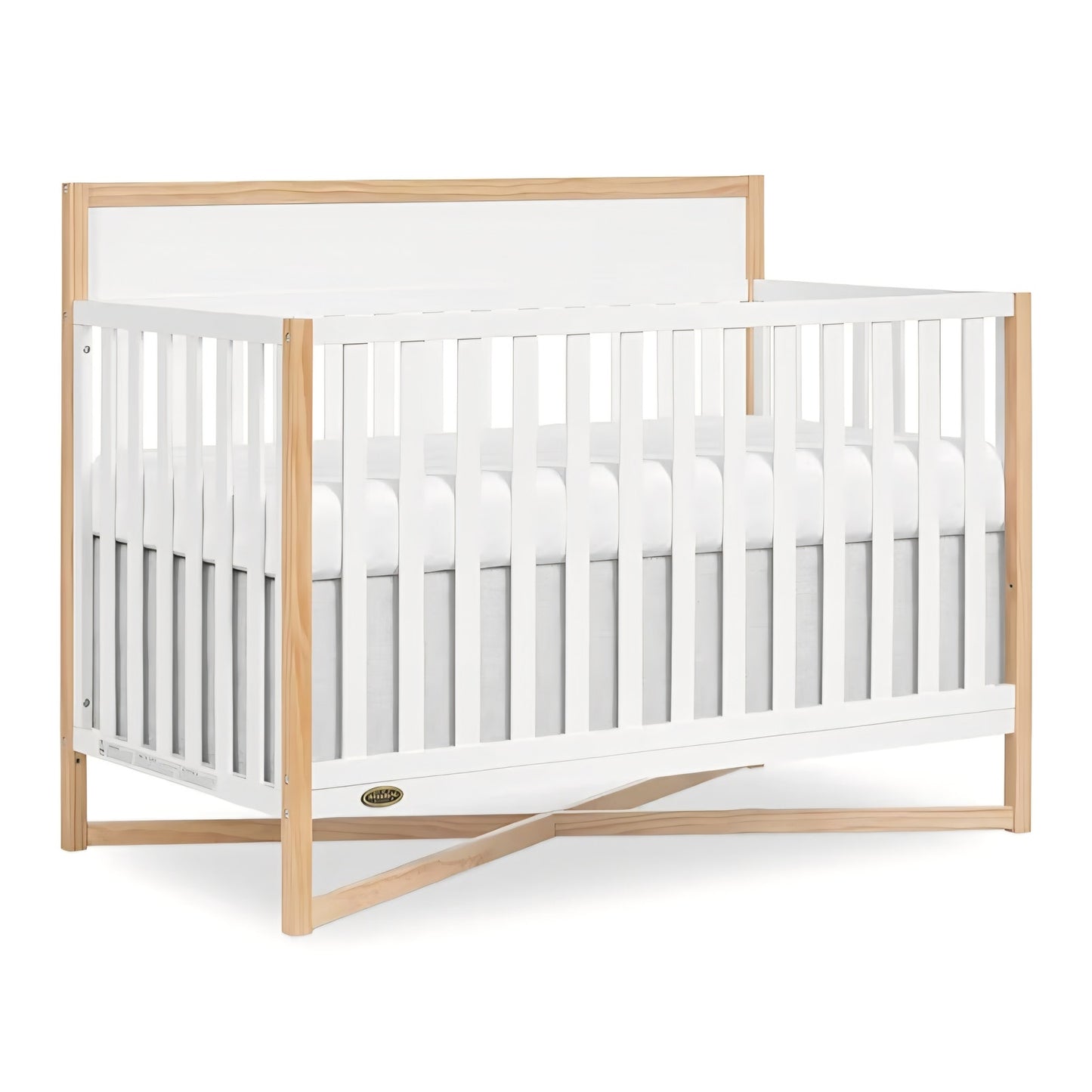 Convertible Full-Size Baby Crib in Vintage White Oak, GreenGuard Gold & BSA