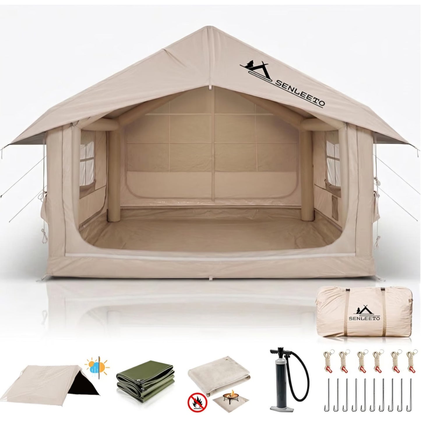 Inflatable Tents for Camping Large Inflatable Camping Tent with Hand Pump, Easy Setup Tents for 4-6