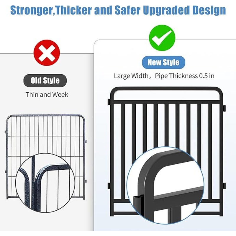 New Thickened Version Dog Playpen, 32 In. Foldable Metal Dog Dlaypen, with Doors (16 Panels)