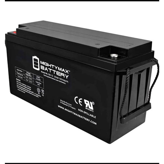 Mighty Max Battery ML150-12 - 12 Volt 150 AH, Internal (INT) Terminal, Rechargeable SLA AGM Battery