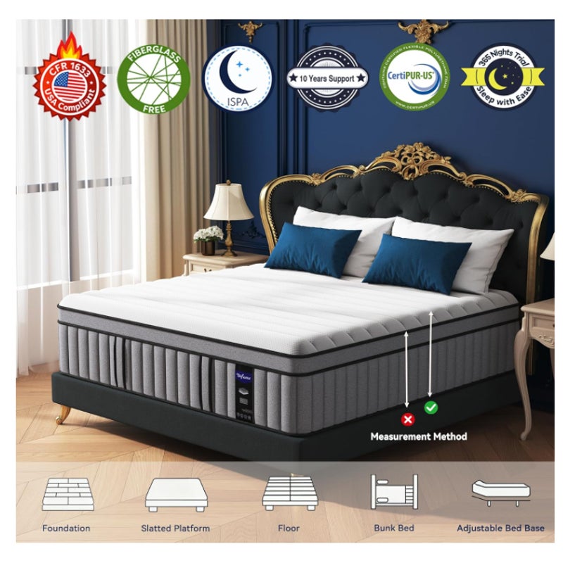DIFAME Queen Mattress 14inch DB14K005