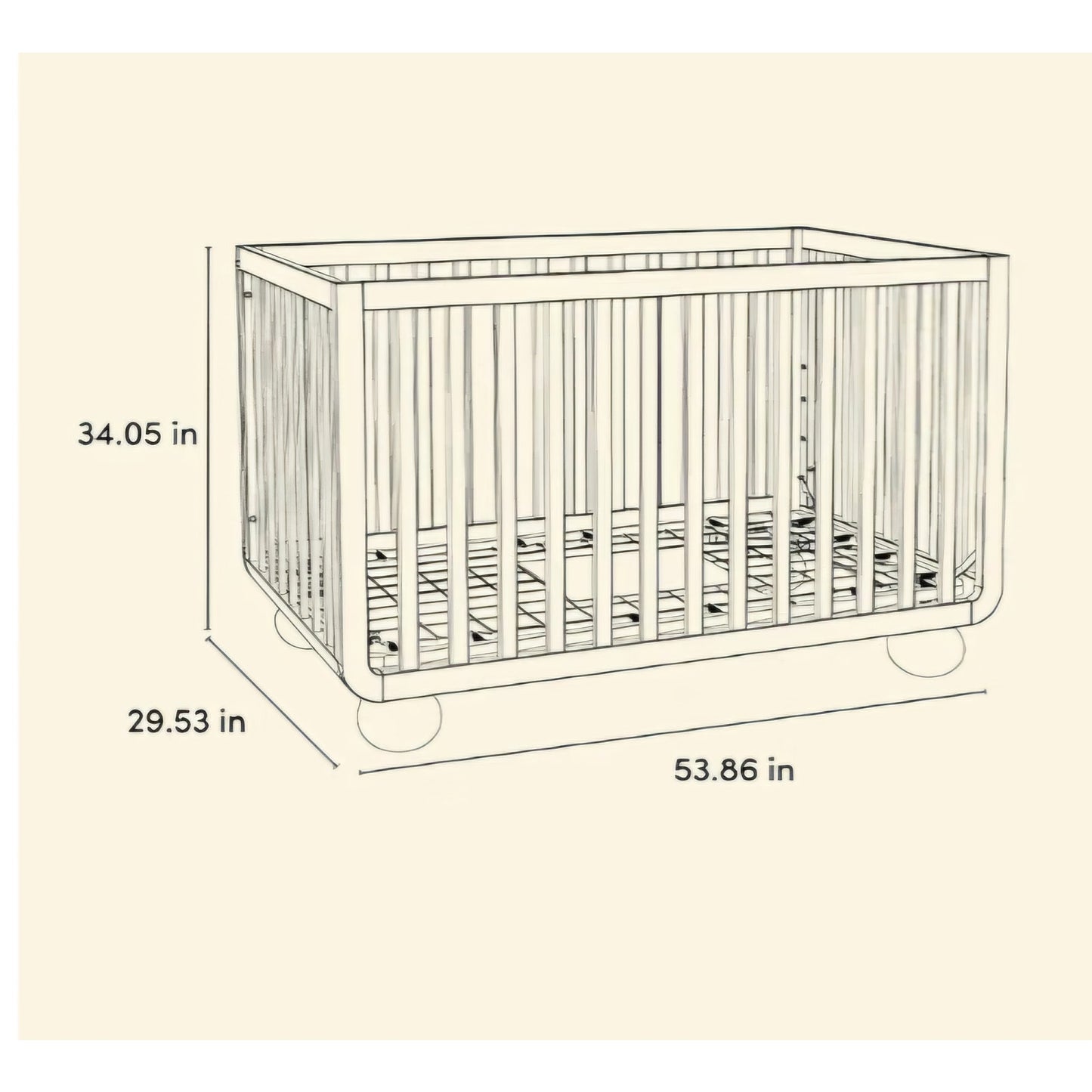 Storkcraft Amalfi 5-in-1 Convertible Crib with Guardrail, Frosted Oat
