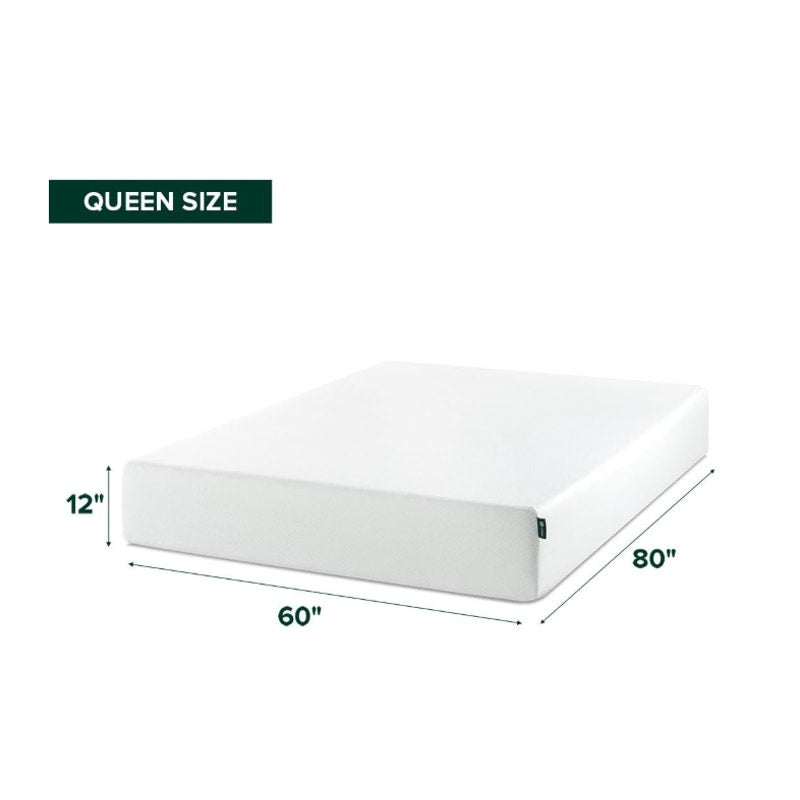 Zinus 12 Inch Queen Green Tea Memory Foam Mattress, Medium Firm Feel Pressure-Relieving Comfort