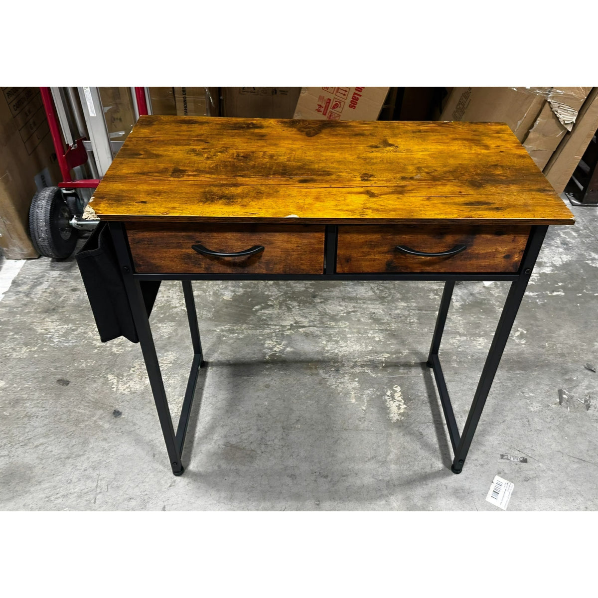 31.5 Inch Small Home Office Desk with 2 Fabric Drawers, Computer Desk with Drawers