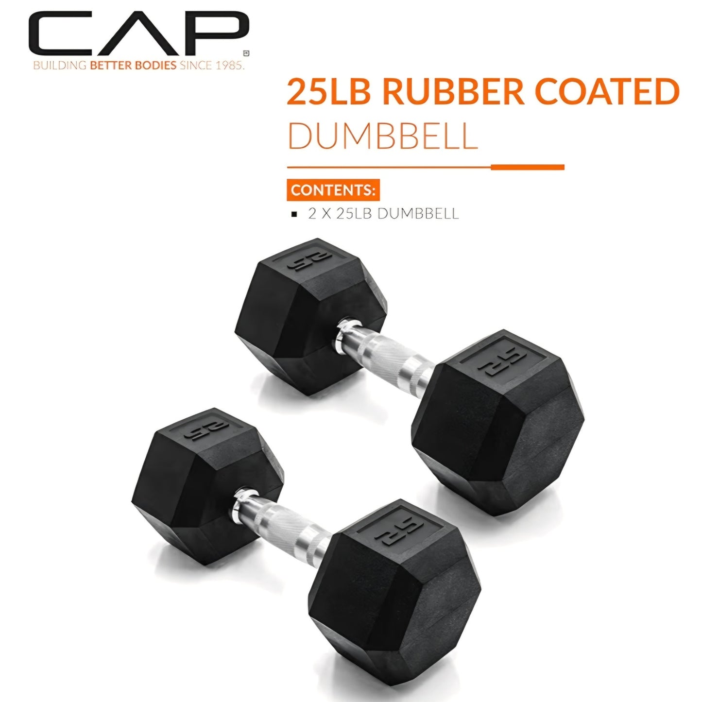 CAP Barbell Coated Dumbbell Weight | Multiple Options Pairs & Sets 25 Lb Set